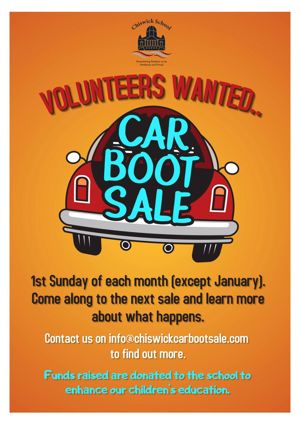 Car Boot Sale Volunteers Poster