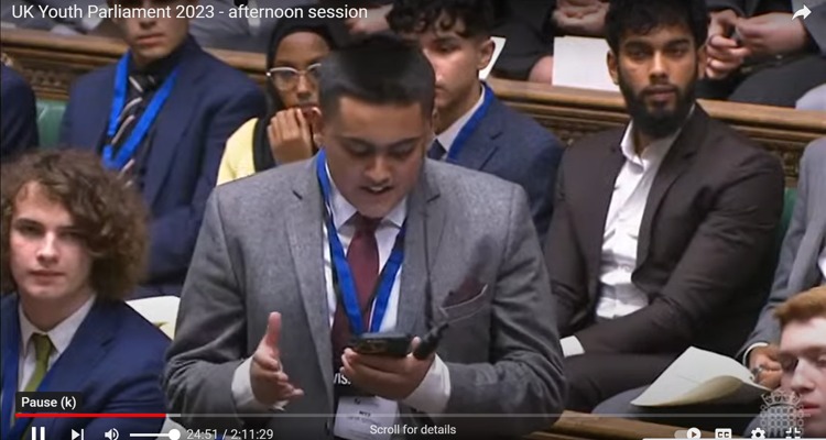 Chiswick School pupil speaks in  House of Commons