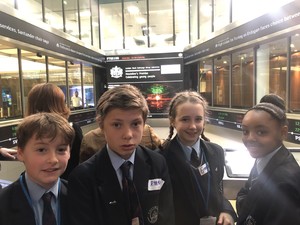 Students inside the Stock Exchange